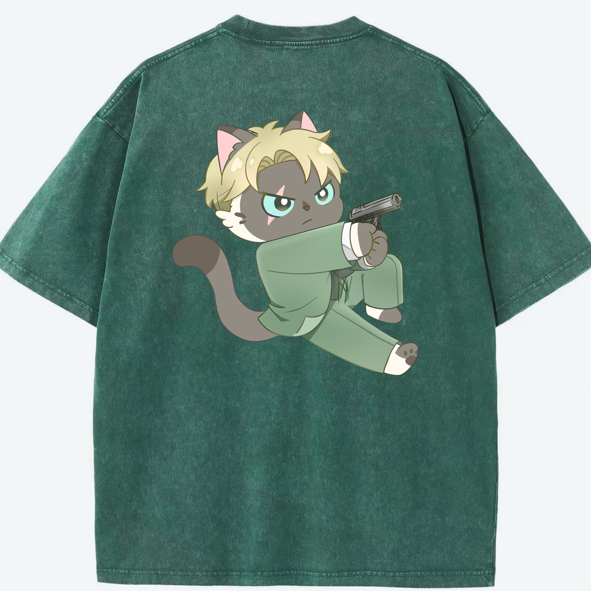 （画像用） SPY×FAMILY间谍家家酒 綿100% ヴィンテージ風 半袖Tシャツ（背面プリント）